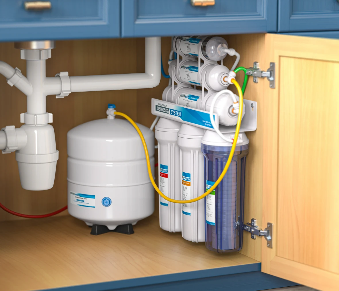 Reverse osmosis water filter setup