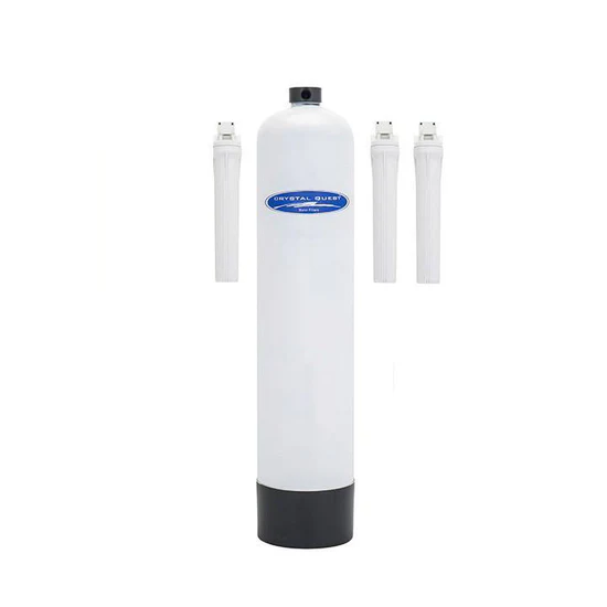 Whole-house water filter tank with cartridges
