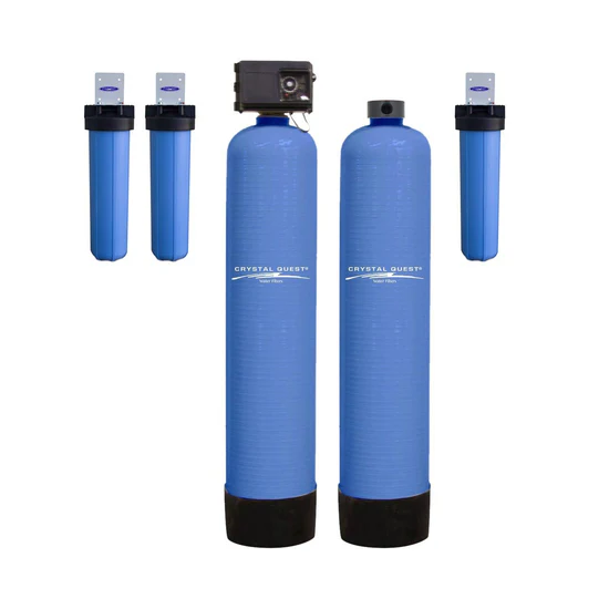 Whole-house water filtration tanks and filters