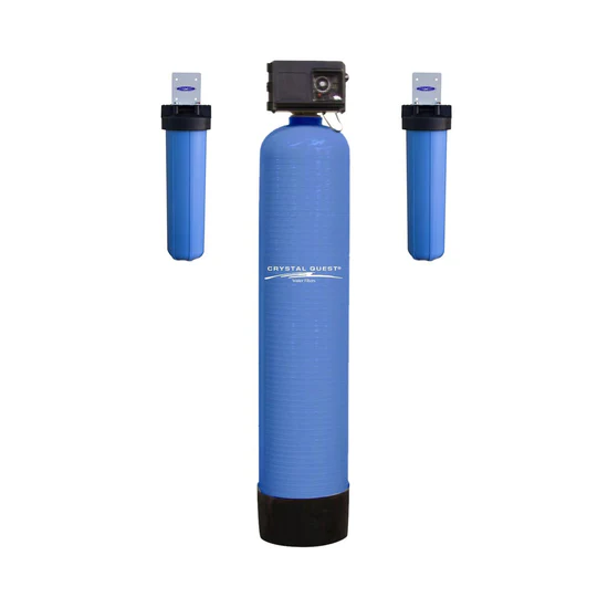 Blue whole-house water filtration system