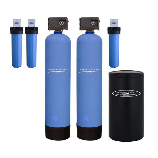 Crystal Quest dual-tank water softener and filters