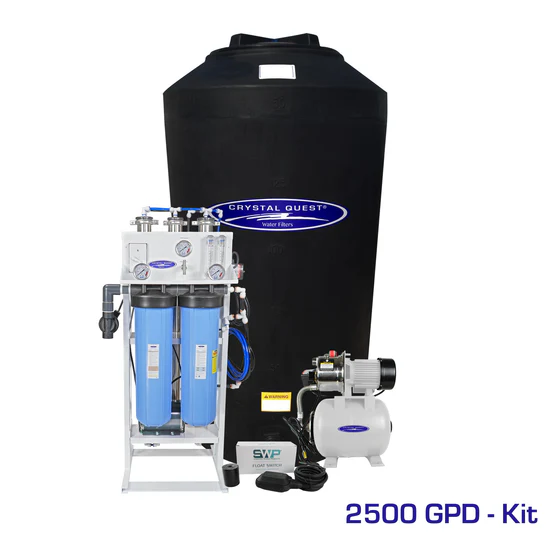 2500 GPD water filtration system with tank