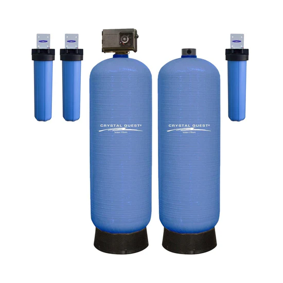 Whole-house water filtration tanks and filters