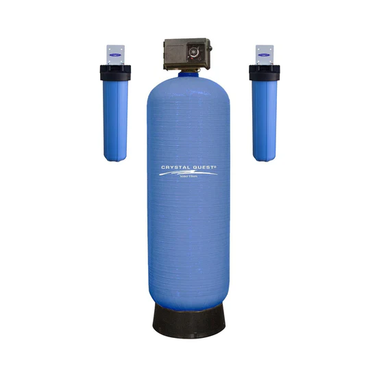 Blue whole-house water filtration system