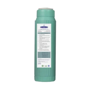 Green water filter cartridge with label
