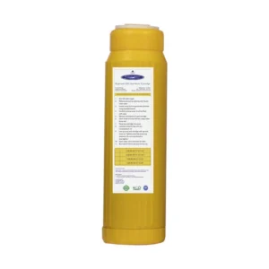 Yellow cylindrical water filter cartridge