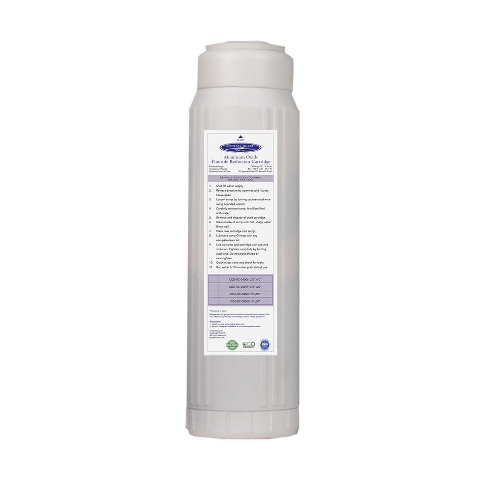 White inline water filter cartridge