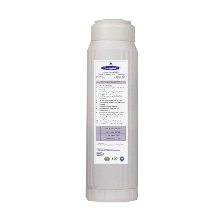 White inline water filter cartridge