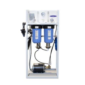 Industrial water filtration system with dual blue filters