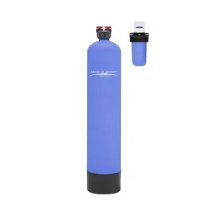 Blue whole-house water filter tank and cartridge