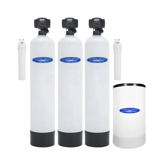 Three-tank whole-house water softener system
