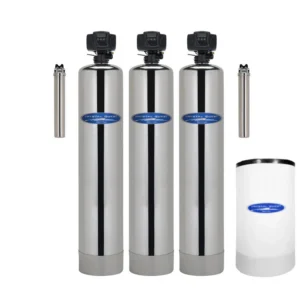 Triple-tank whole-house water filtration system