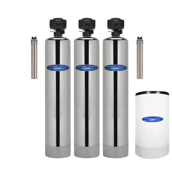 Triple stainless steel whole house water filtration