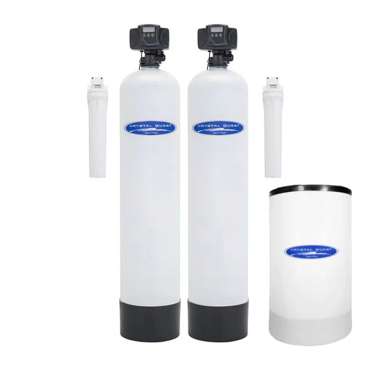 Dual-tank whole-house water softener system