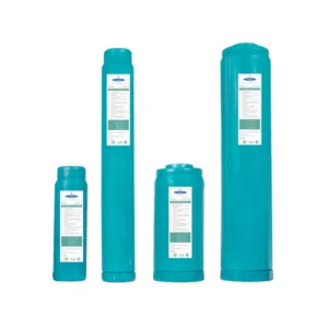 Set of four turquoise water filter cartridges