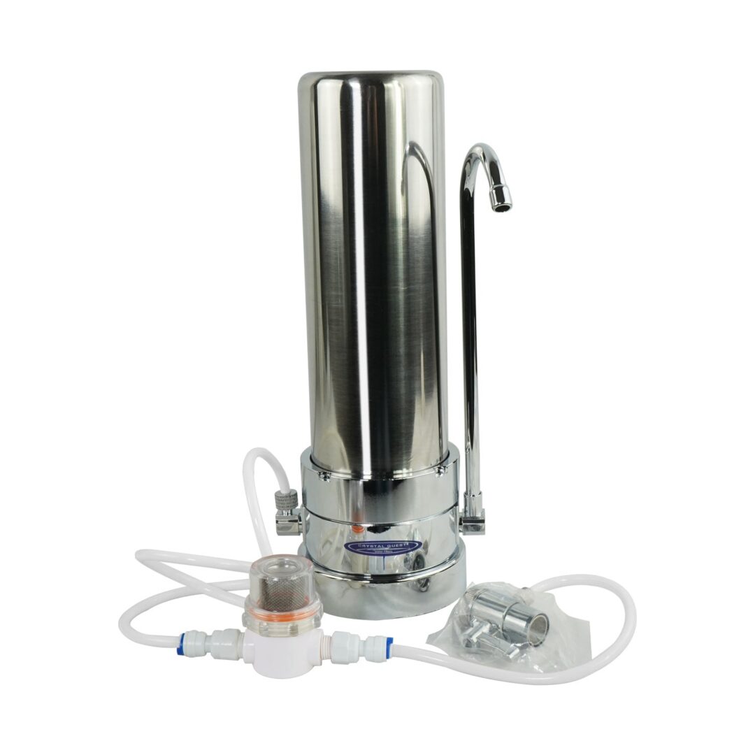 Stainless steel countertop water filter with faucet