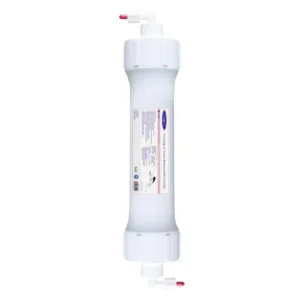 Inline water filter cartridge with red caps