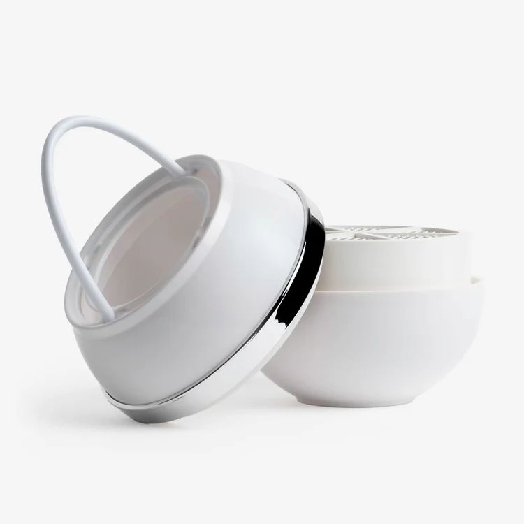 White portable air purifier with handle