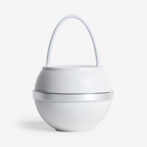 White spherical portable lantern with handle