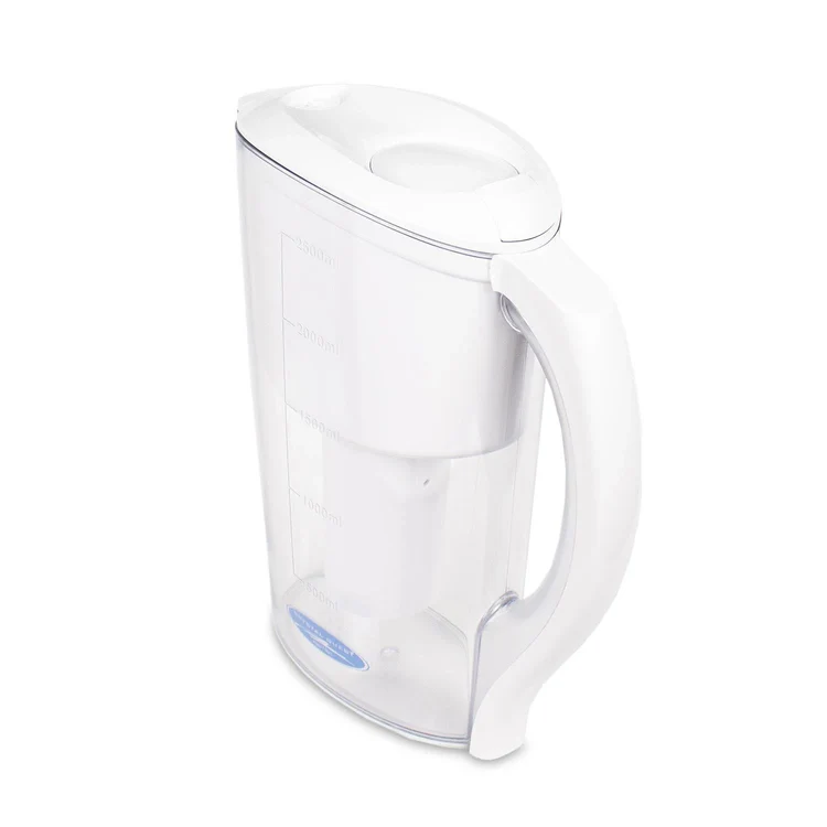 clear water filter pitcher with white lid