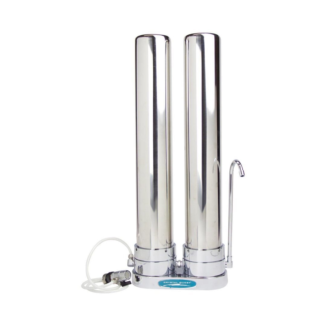 Dual stainless steel countertop water filter