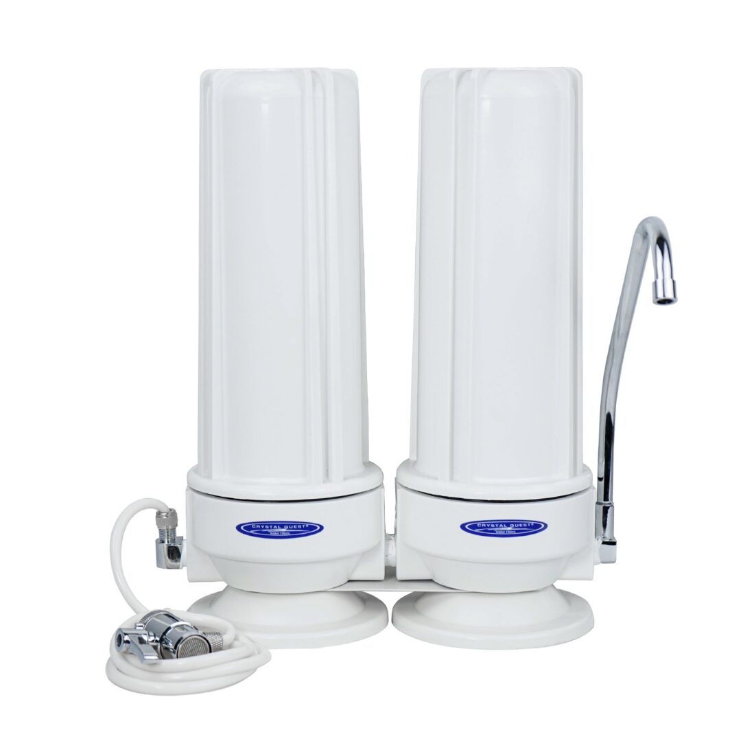 Dual-stage countertop water filter with faucet