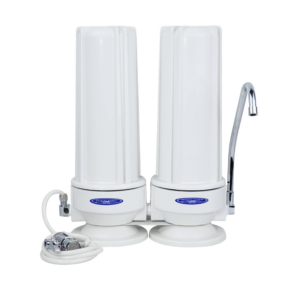 Dual-stage countertop water filter with faucet