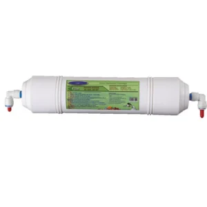 Inline water filter cartridge with quick-connect fittings