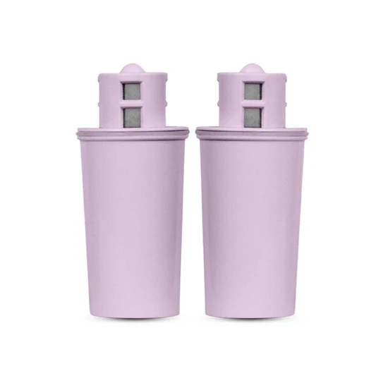 Two lavender refrigerator water filter cartridges