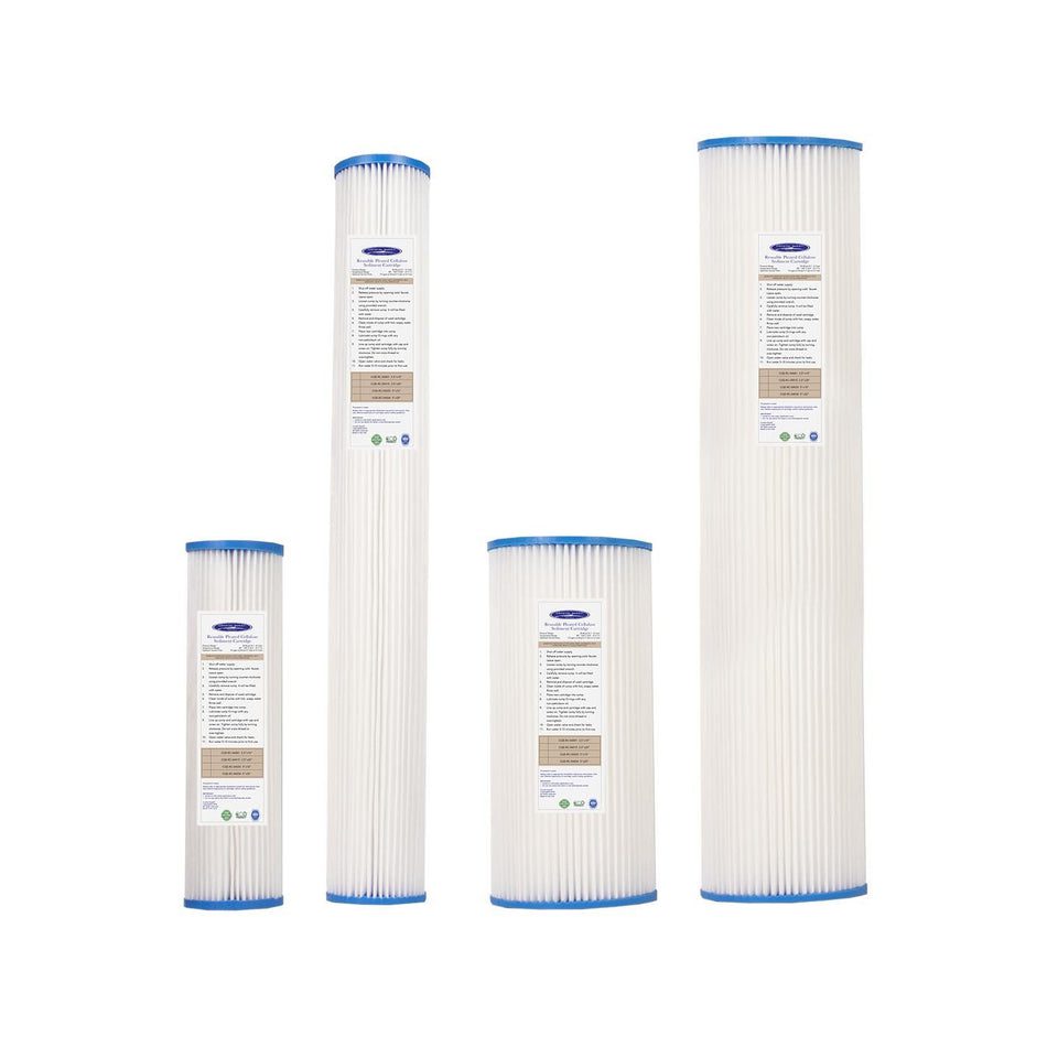 Four pleated pool filter cartridges