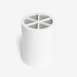White cylindrical holder with six triangular slots