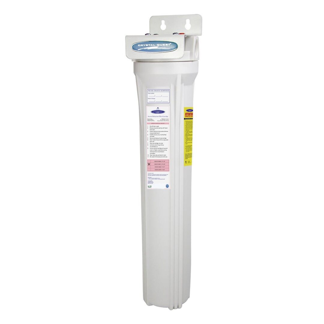 White vertical water filter housing unit