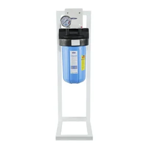 Water filter system with pressure gauge