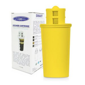 Yellow pitcher water filter cartridge with box