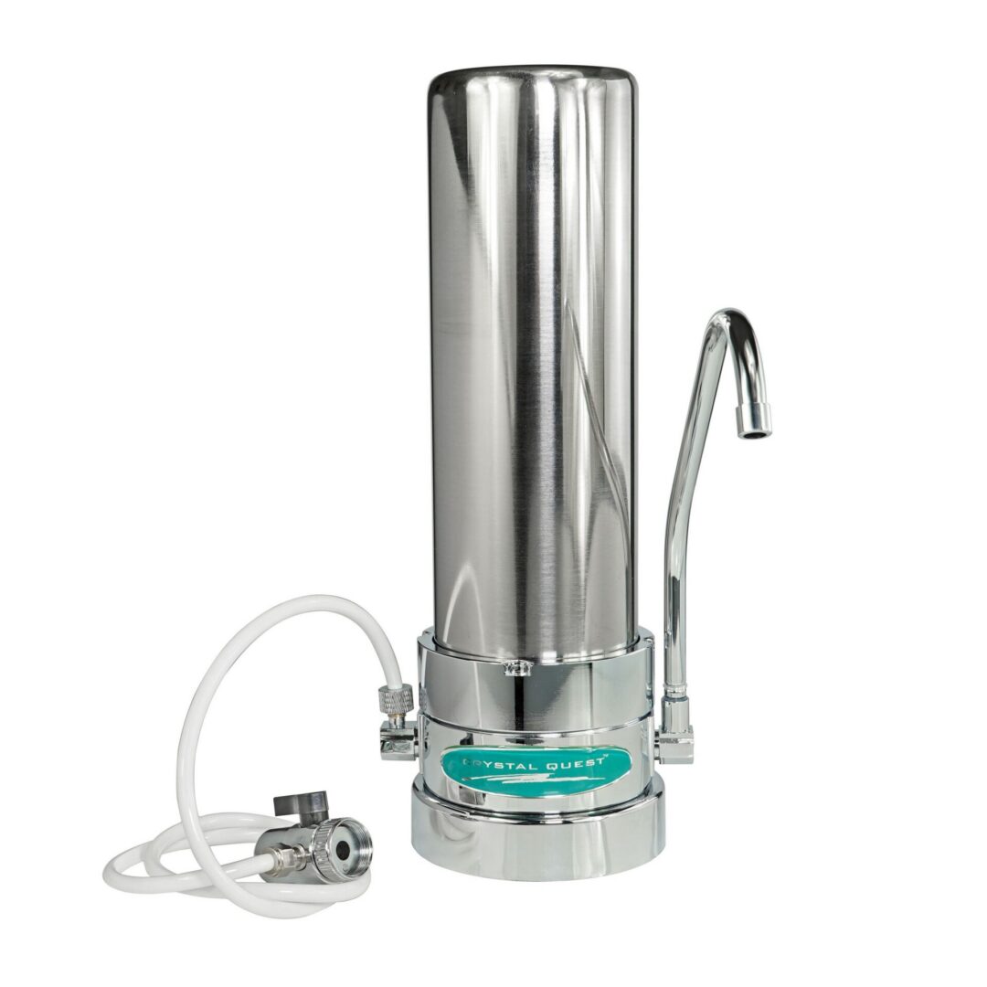 Stainless steel countertop water filter with faucet