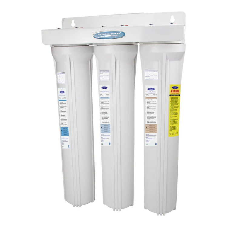 Three-stage whole-house water filtration system