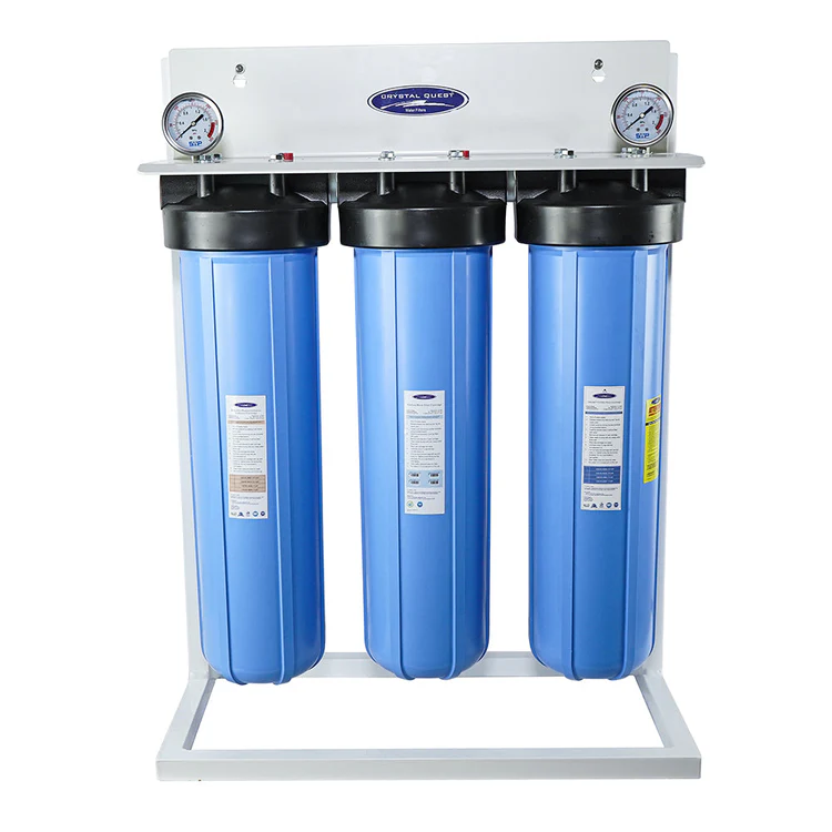 Three-stage blue water filtration system