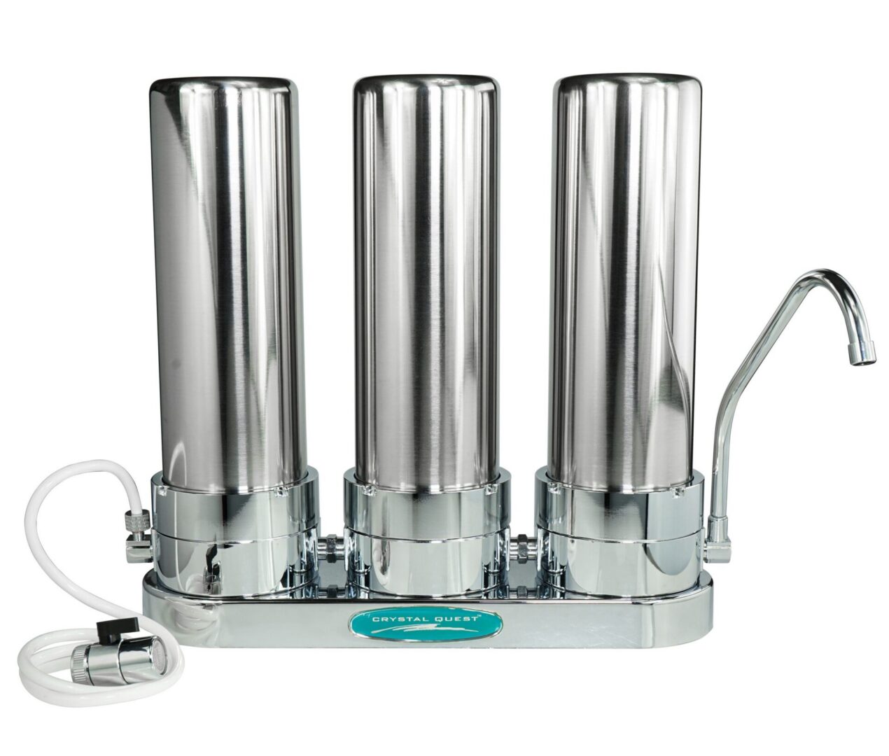 Three-stage stainless steel countertop water filter