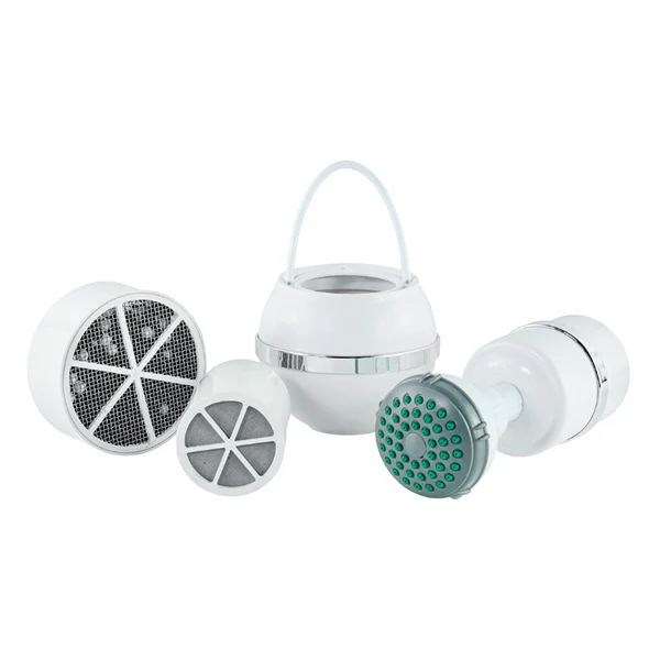 White faucet aerator and showerhead filter kit