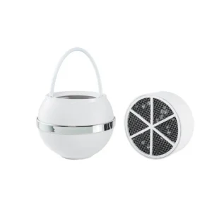 White spherical air purifier with replacement filter