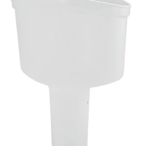 White plastic funnel with long spout